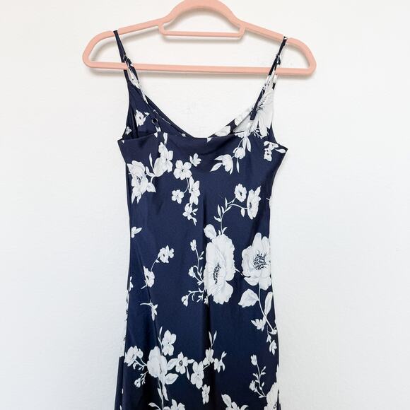 Altar’d State Mallory‎ Floral Cowl Neck Slip Dress Navy Size XS Coquette Cottage - Picture 7 of 7